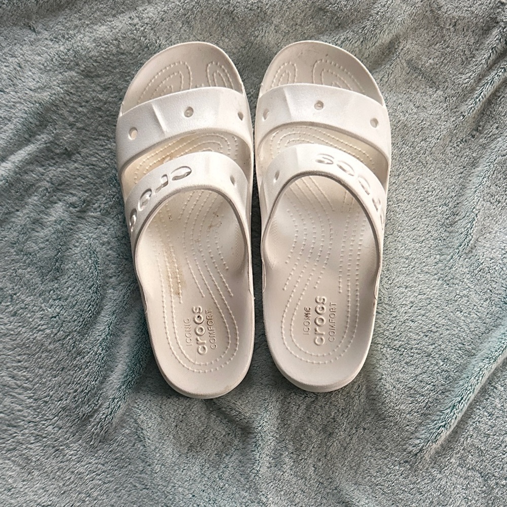 CROCS White Slide Sandals